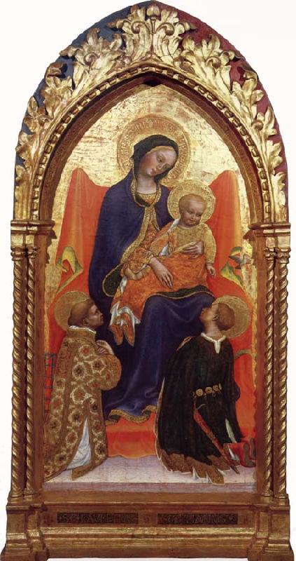 Gentile da Fabriano Madonna and child,with sts.lawrence and julian